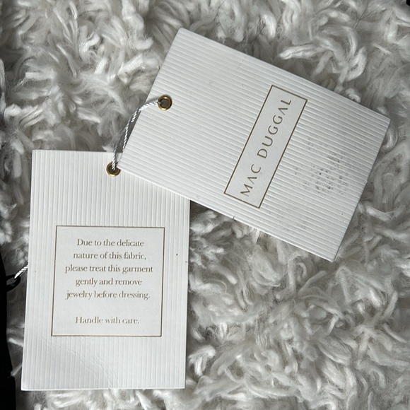 Mac Duggal Long Sleeve Puff Shoulder Cut Out Gown - Picture 5 of 9